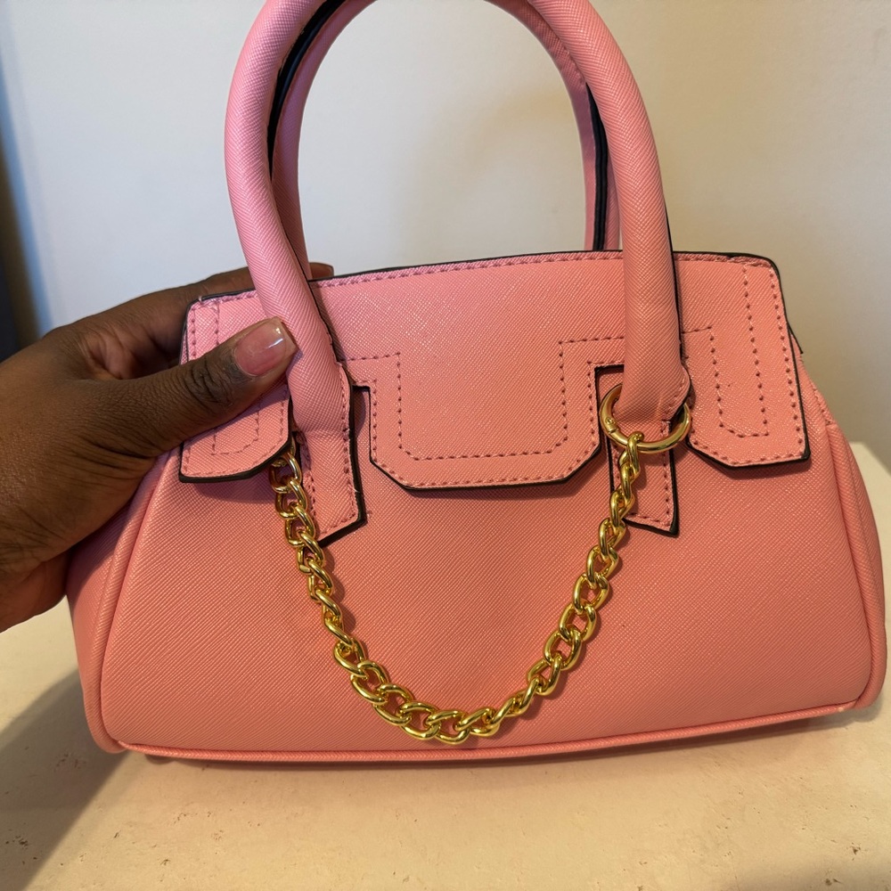 Fashion Nova Pink Mini Bag with Gold Chain